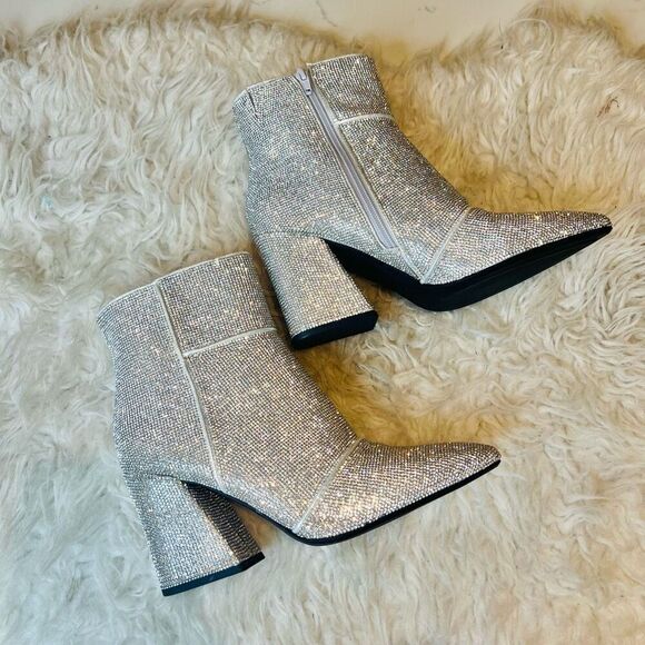 Sparkling boots, booties for party concert chunky heel 9 - Picture 2 of 13